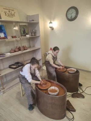 Гончарный круг детский с росписью ангобами